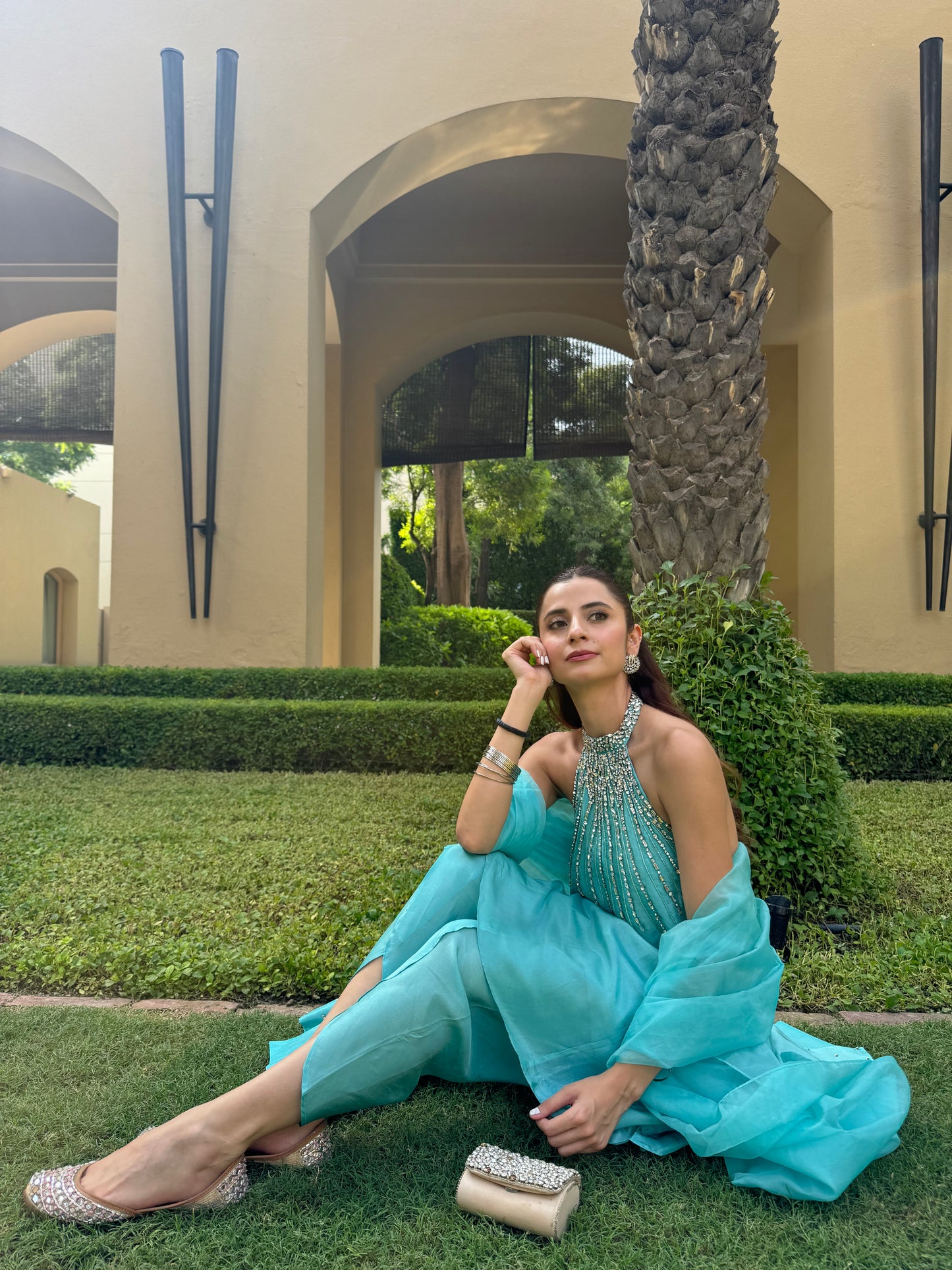 Neelam- Aqua Blue Suit set