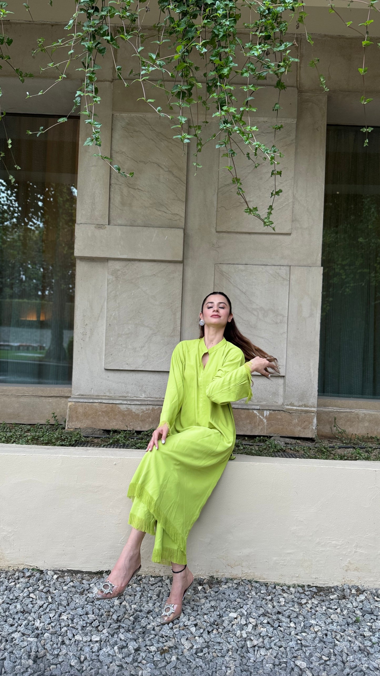 Saba- Lime Green Kurta Set
