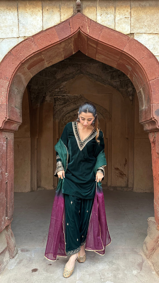 Saba Emerald Velvet suit set