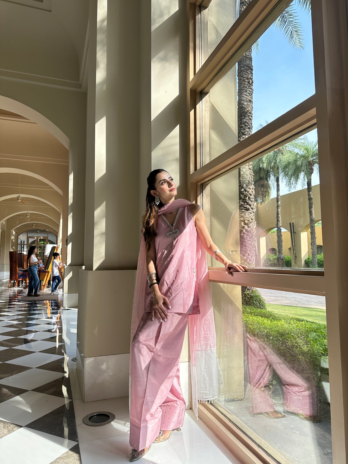 Abeer- Blush Pink Farshi Suit Set
