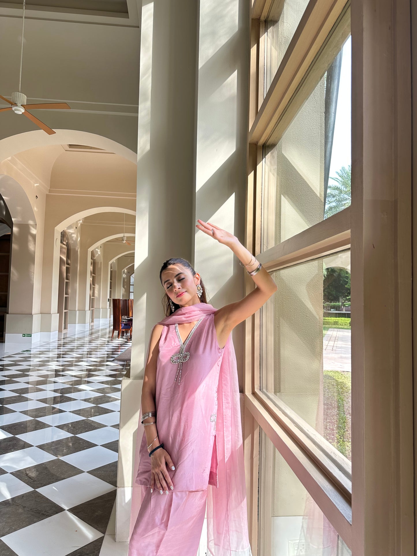 Abeer- Blush Pink Farshi Suit Set