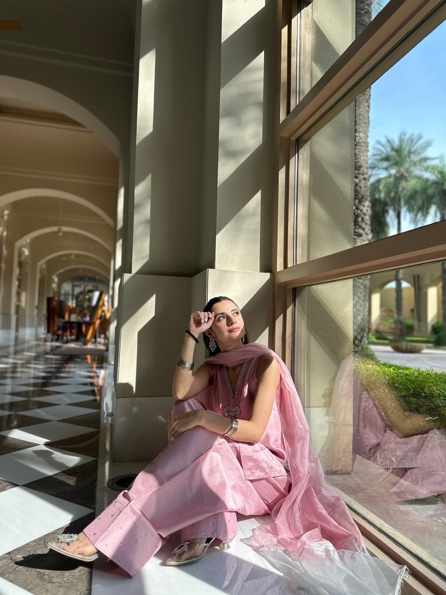 Abeer- Blush Pink Farshi Suit Set