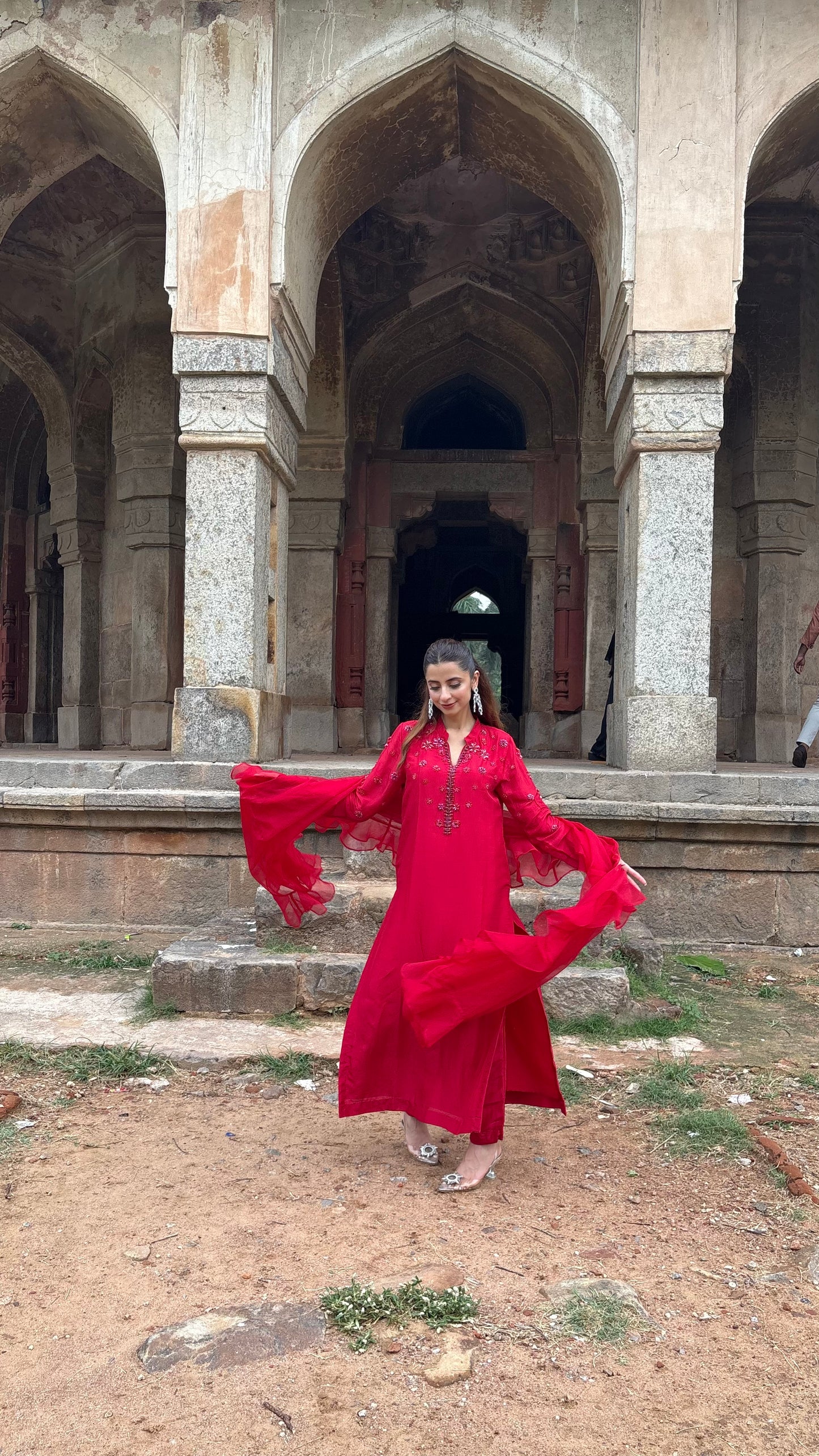 Laalima - Red Ruffle Suit Set