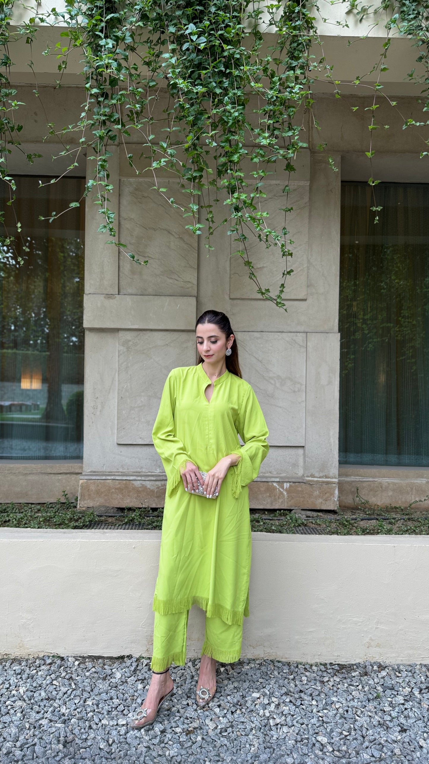 Saba- Lime Green Kurta Set