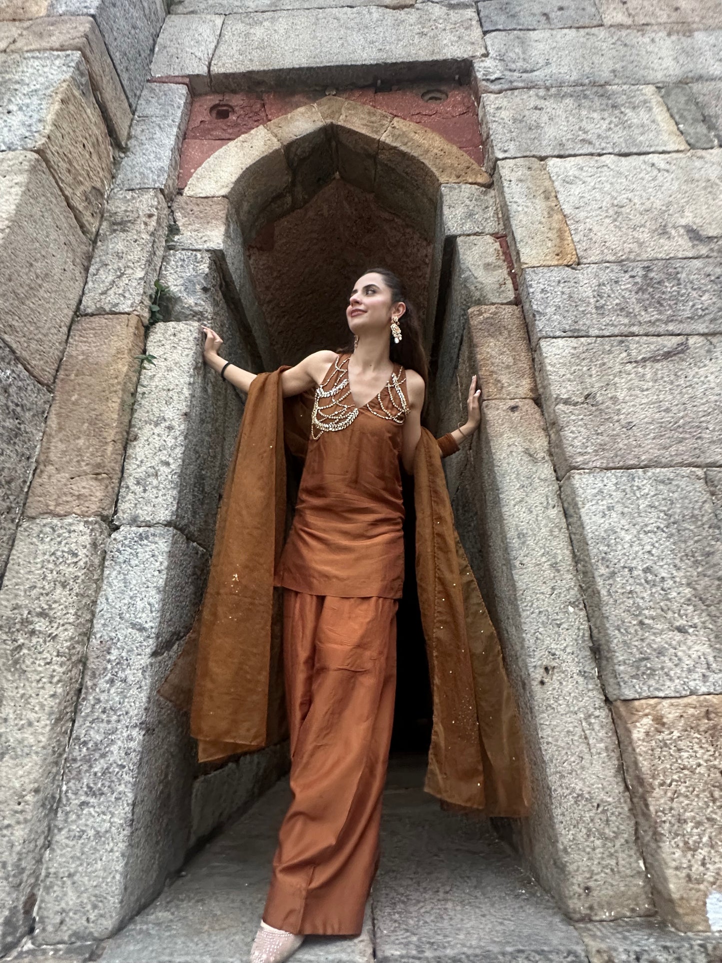 Zamin - Copper Brown Suit set
