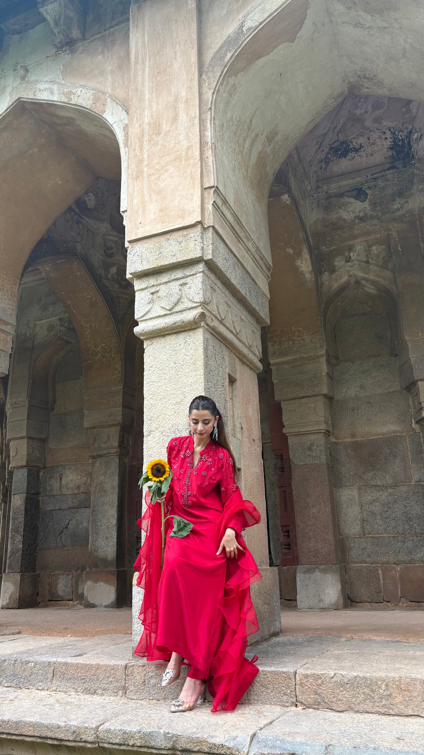 Laalima - Red Ruffle Suit Set