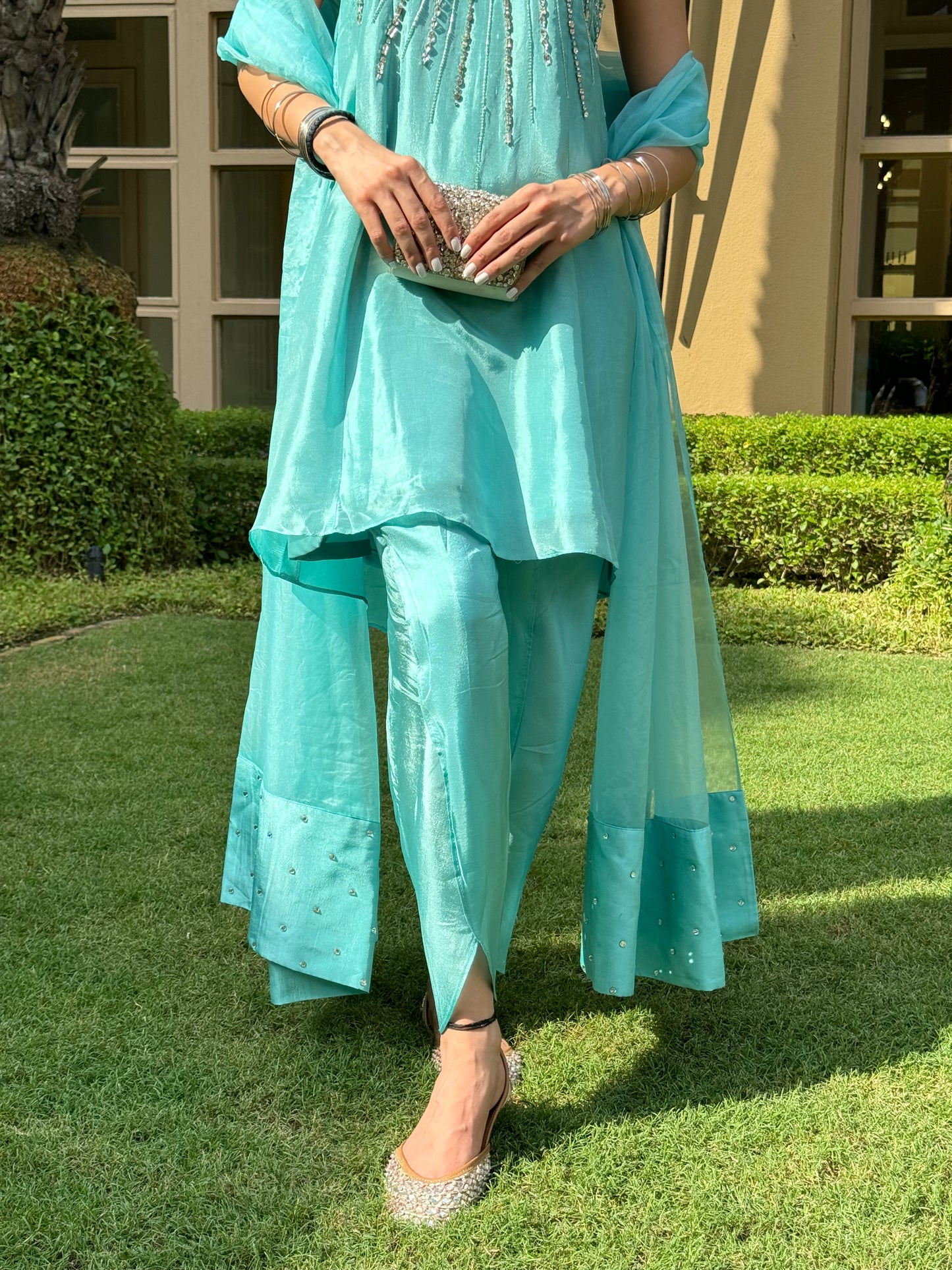 Neelam- Aqua Blue Suit set