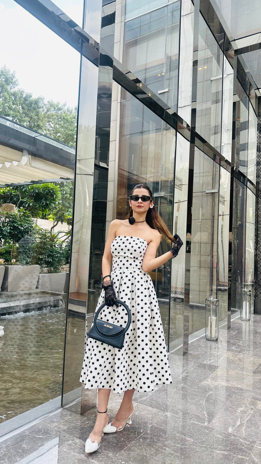 Monroe Polka Dot Midi Dress