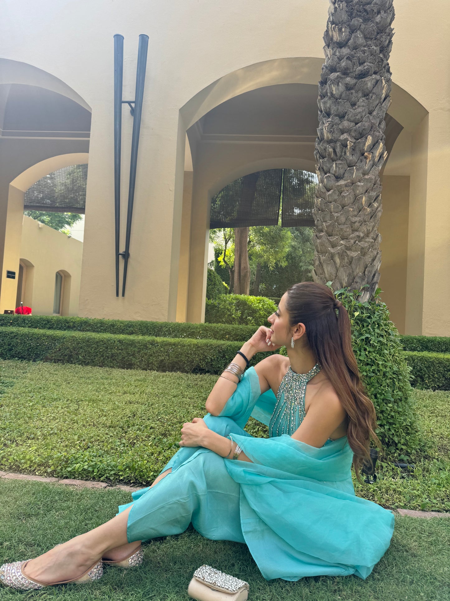 Neelam- Aqua Blue Suit set