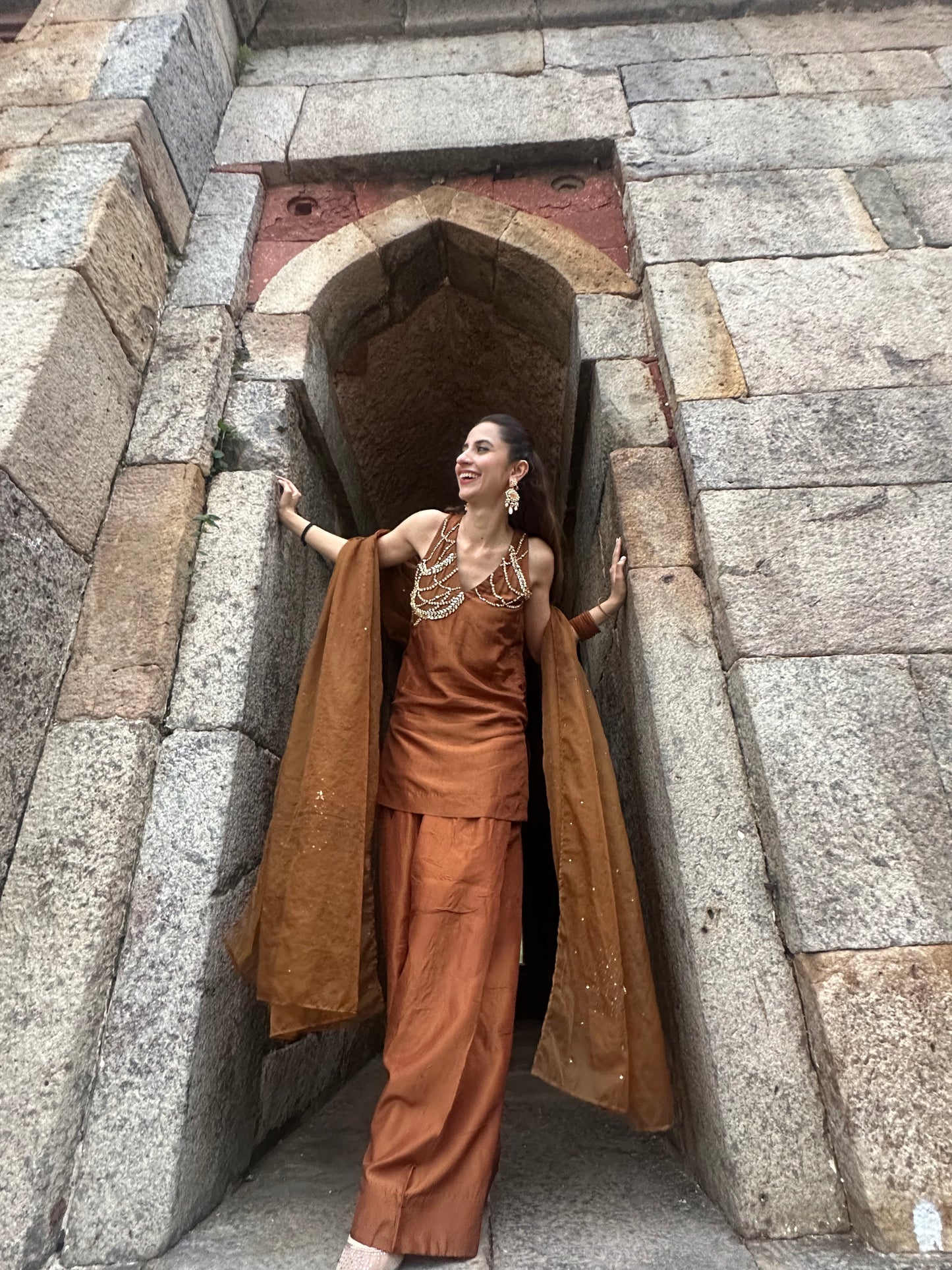 Zamin - Copper Brown Suit set