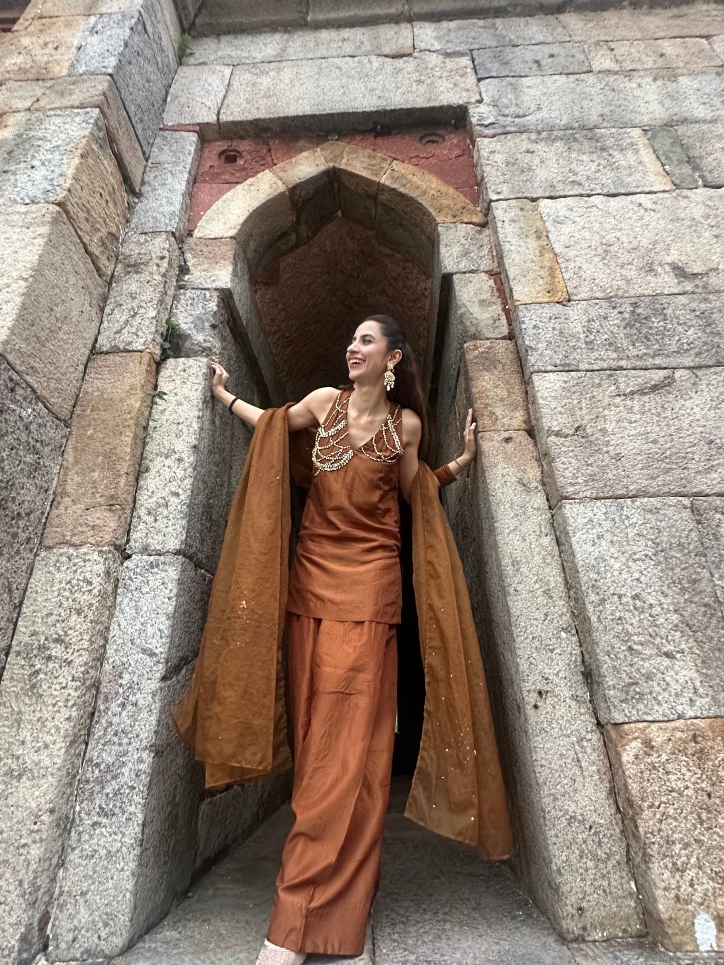 Zamin - Copper Brown Suit set