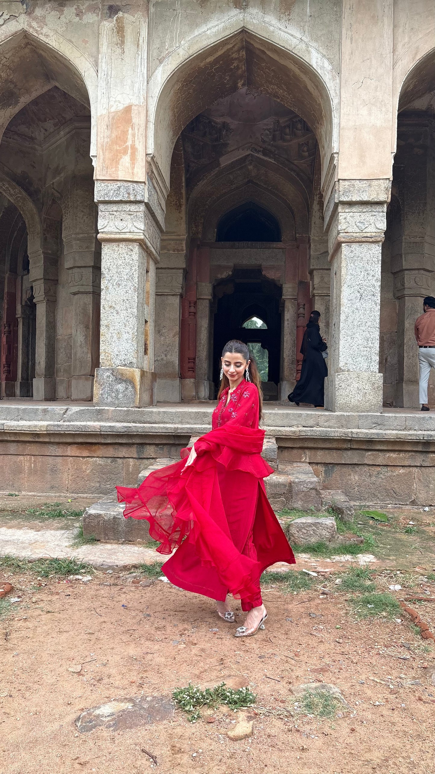 Laalima - Red Ruffle Suit Set