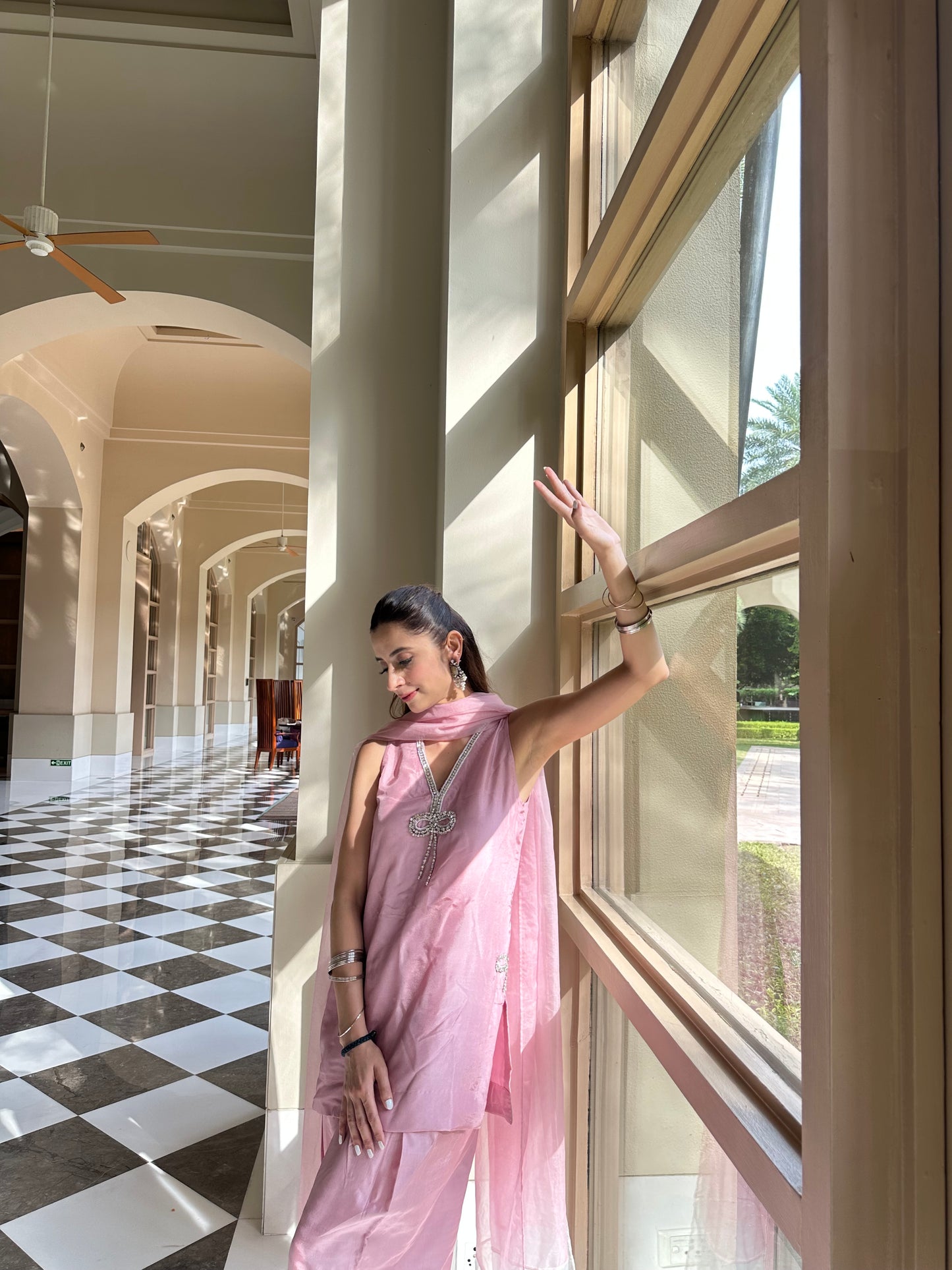 Abeer- Blush Pink Farshi Suit Set