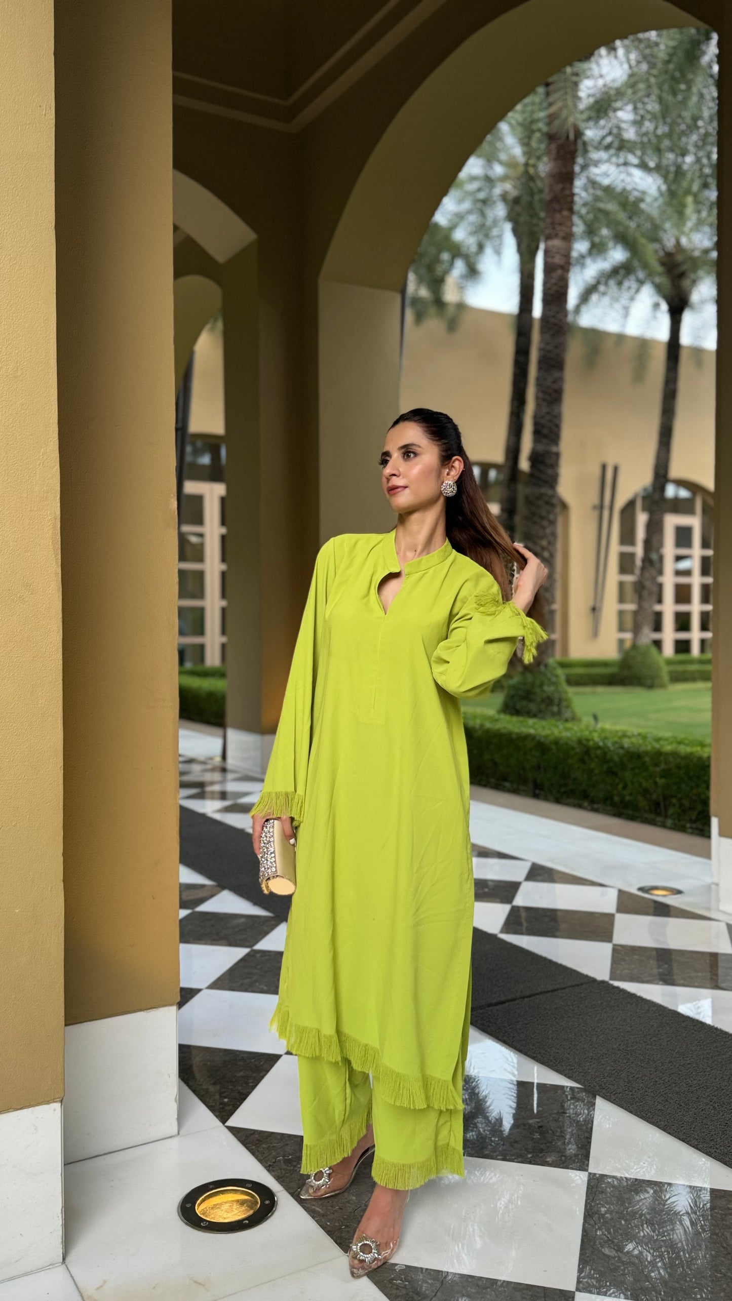 Saba- Lime Green Kurta Set