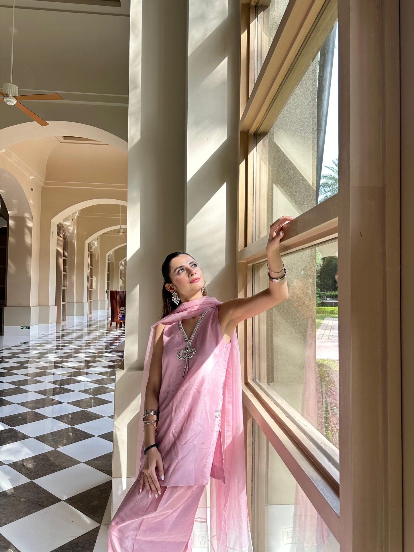 Abeer- Blush Pink Farshi Suit Set