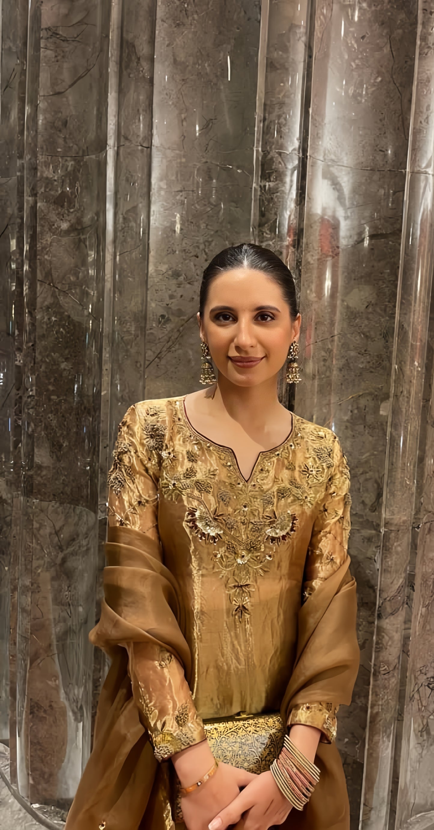 Noor-e-Bahar Sharara Suit ( Gold )