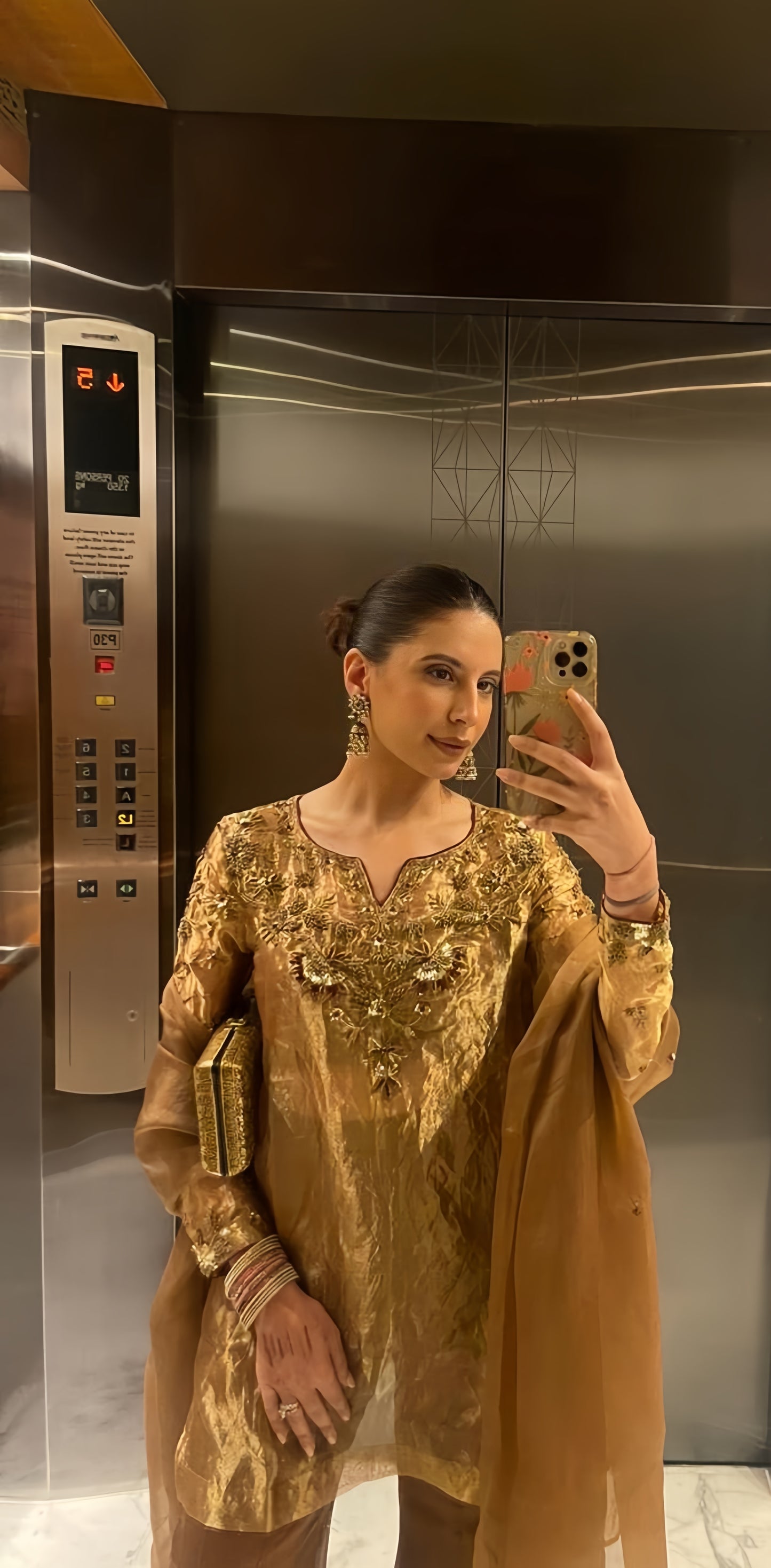 Noor-e-Bahar Sharara Suit ( Gold )