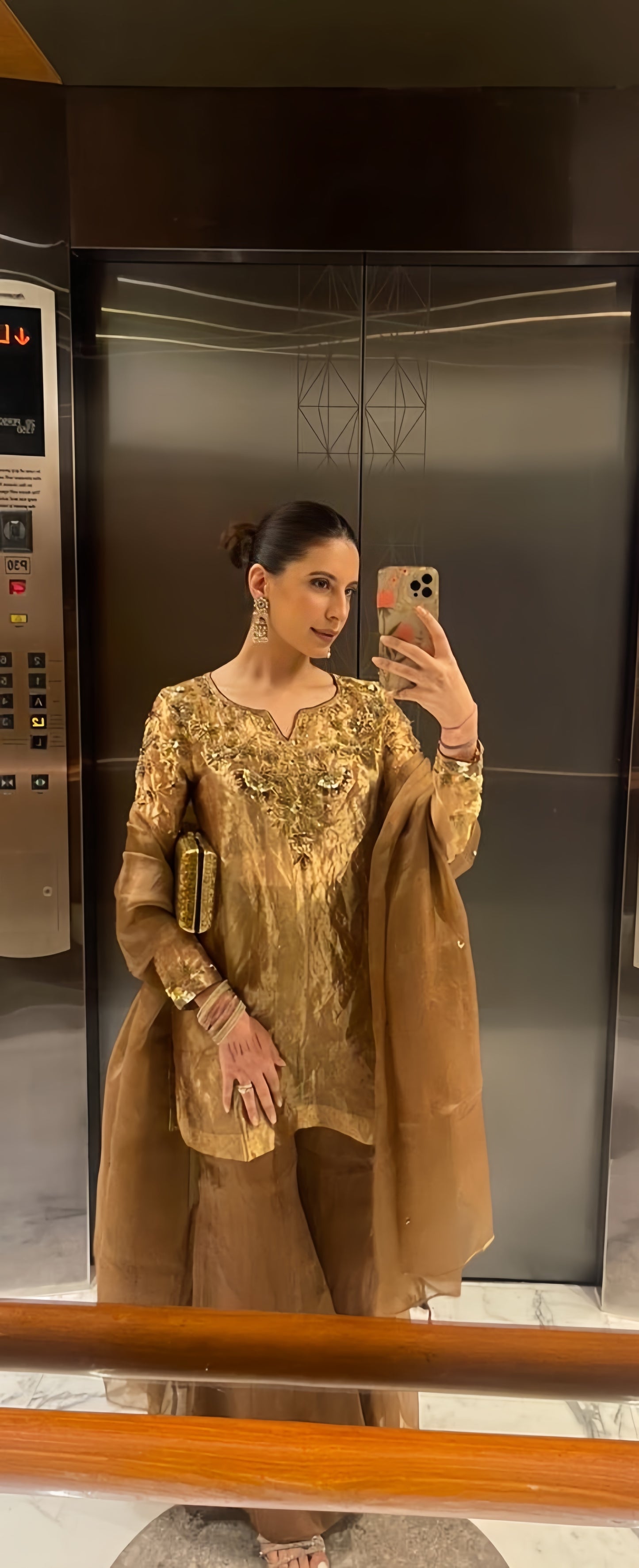 Noor-e-Bahar Sharara Suit ( Gold )