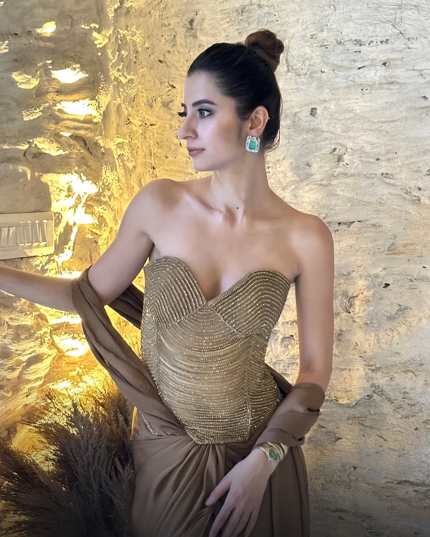 Bronze Solstice - Molten Bronze Draped Saree