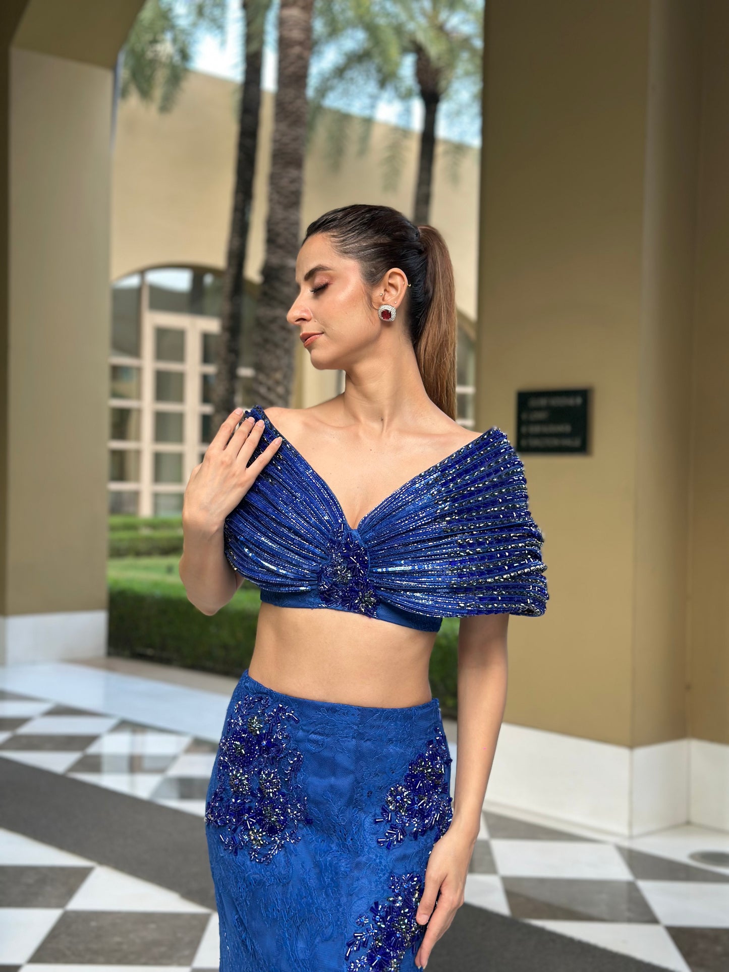 Sapphire Rhapsody – beaded coord set