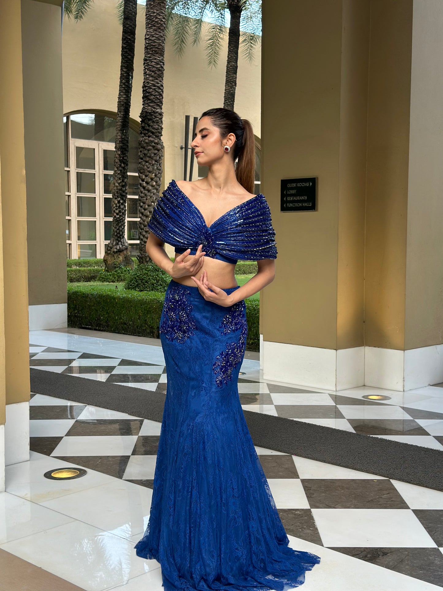 Sapphire Rhapsody – beaded coord set