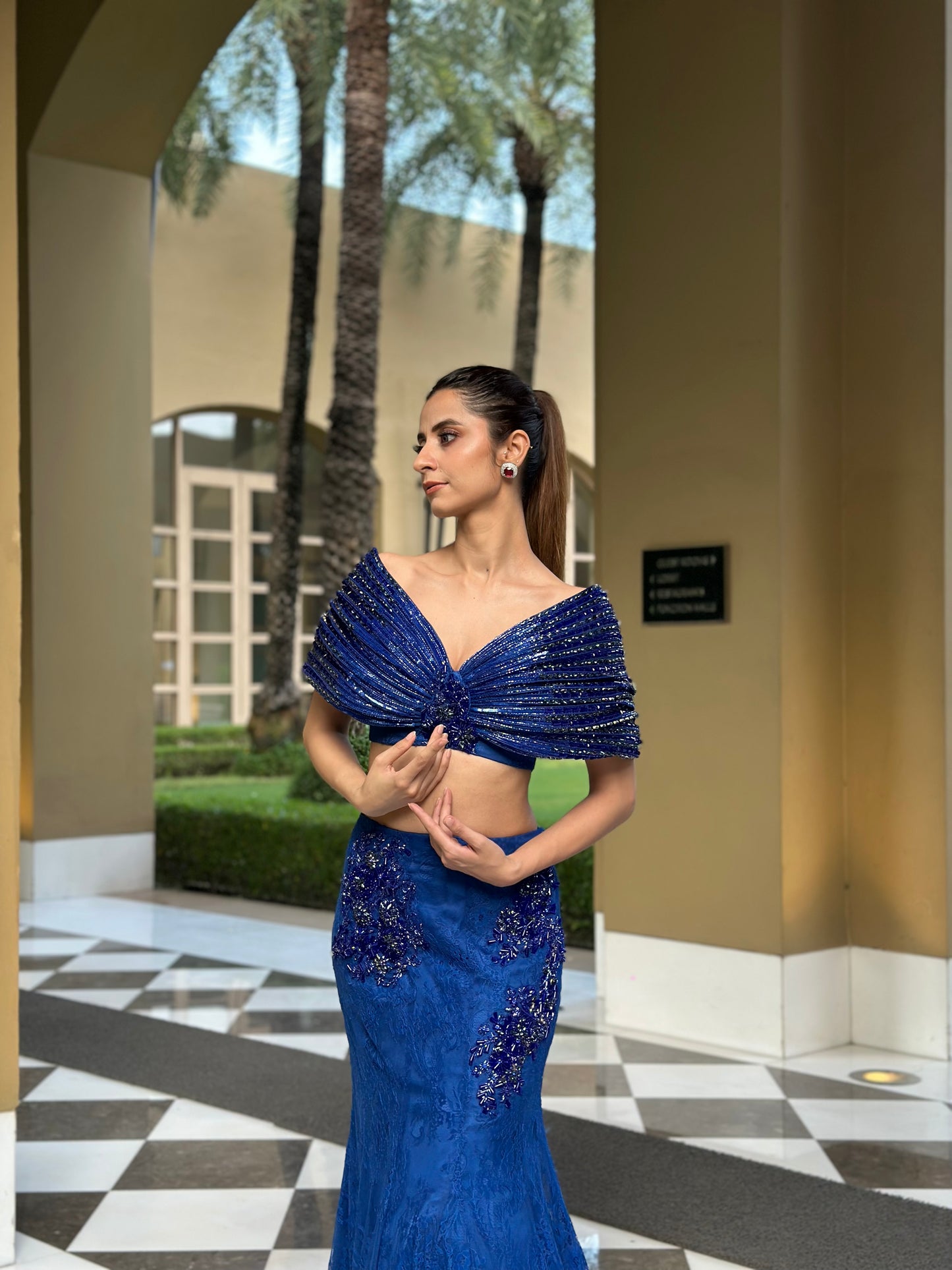 Sapphire Rhapsody – beaded coord set