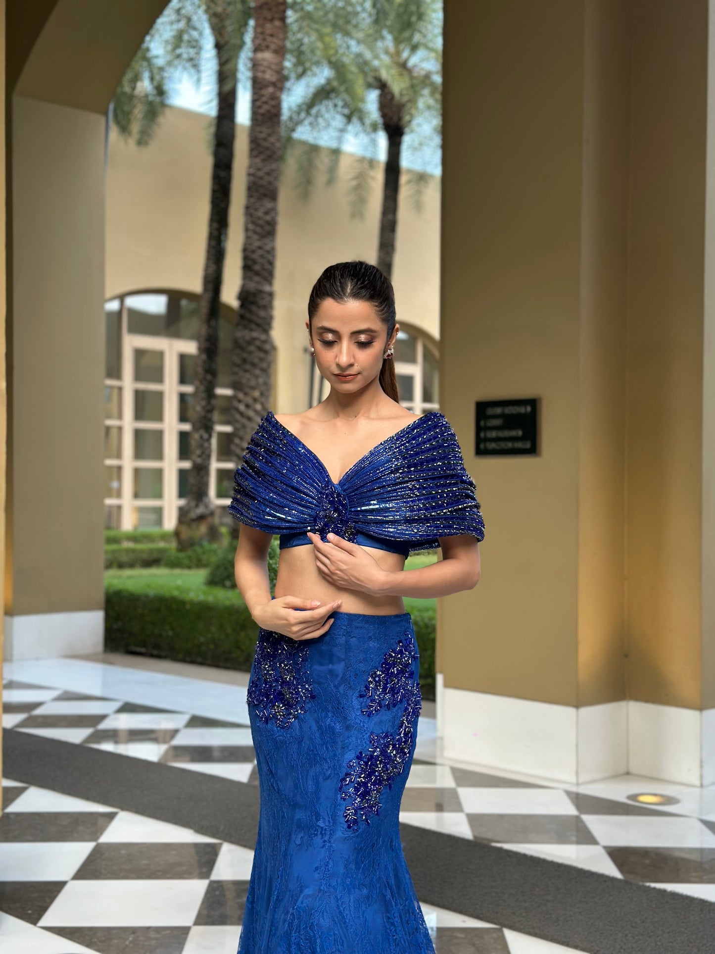 Sapphire Rhapsody – beaded coord set