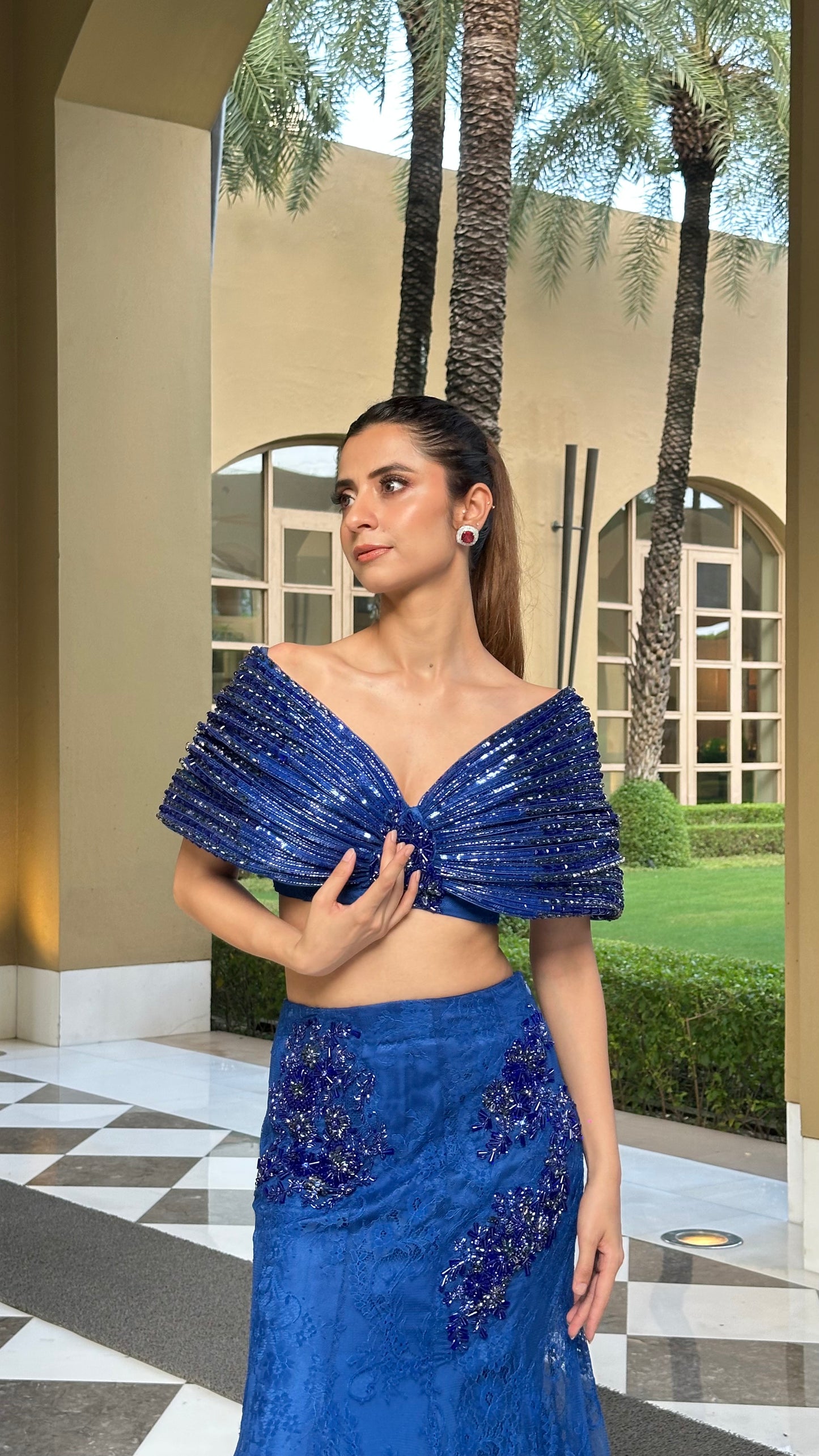 Sapphire Rhapsody – beaded coord set