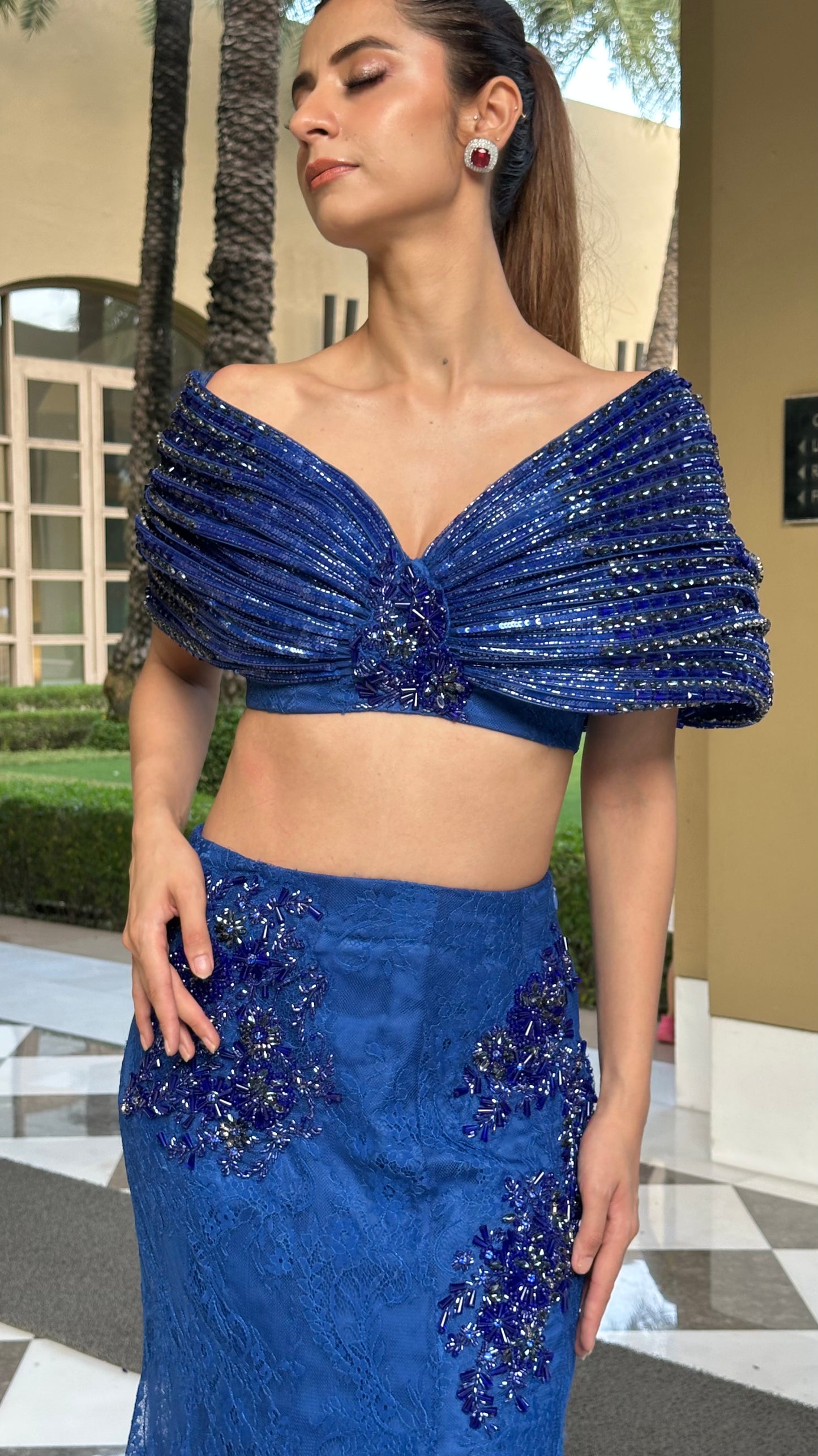 Sapphire Rhapsody – beaded coord set