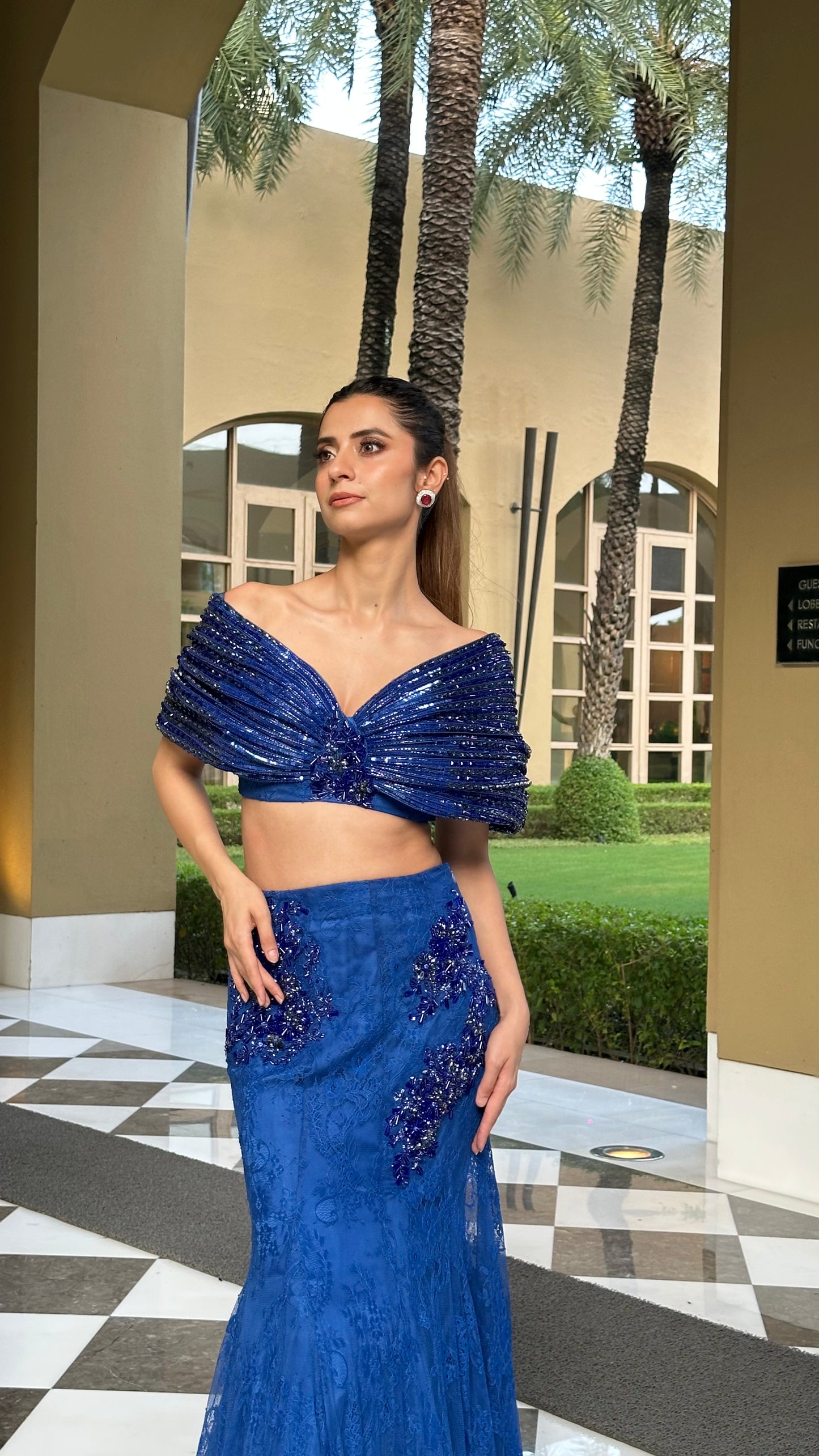 Sapphire Rhapsody – beaded coord set