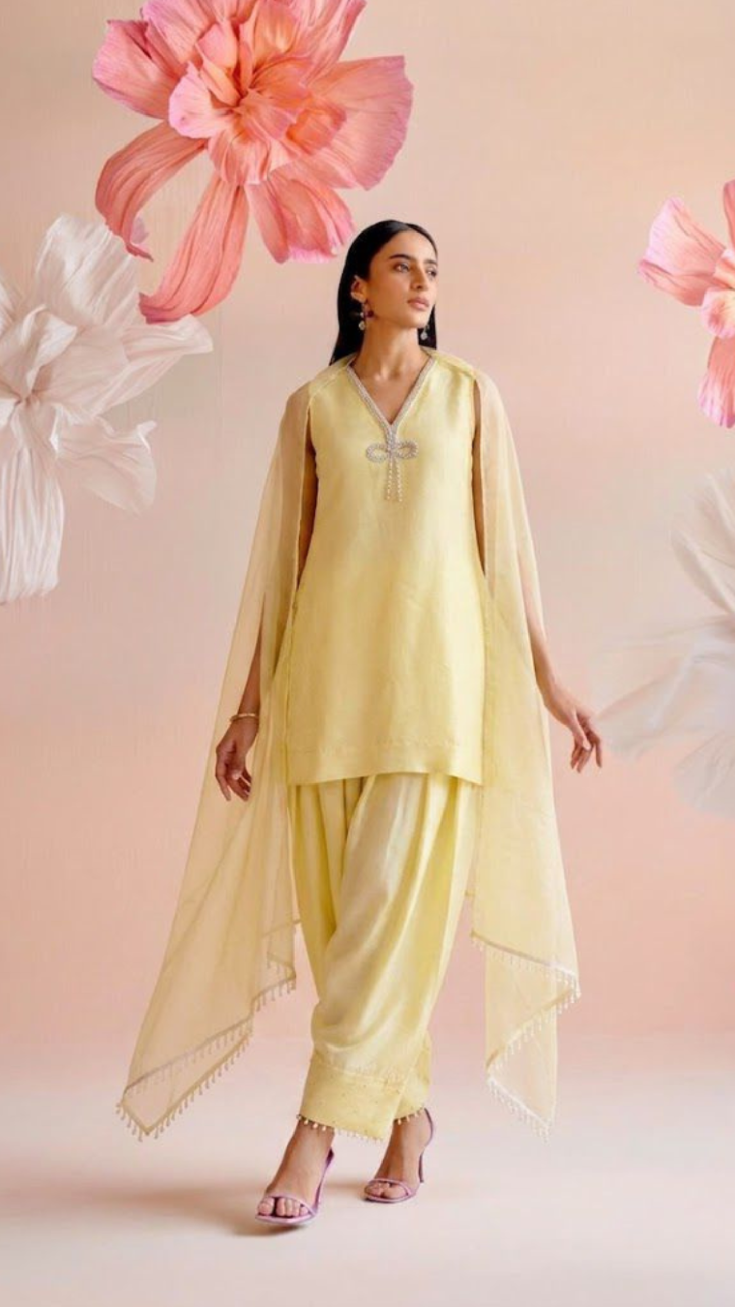 ABEER – BUTTER YELLOW FARSHI SUIT SET