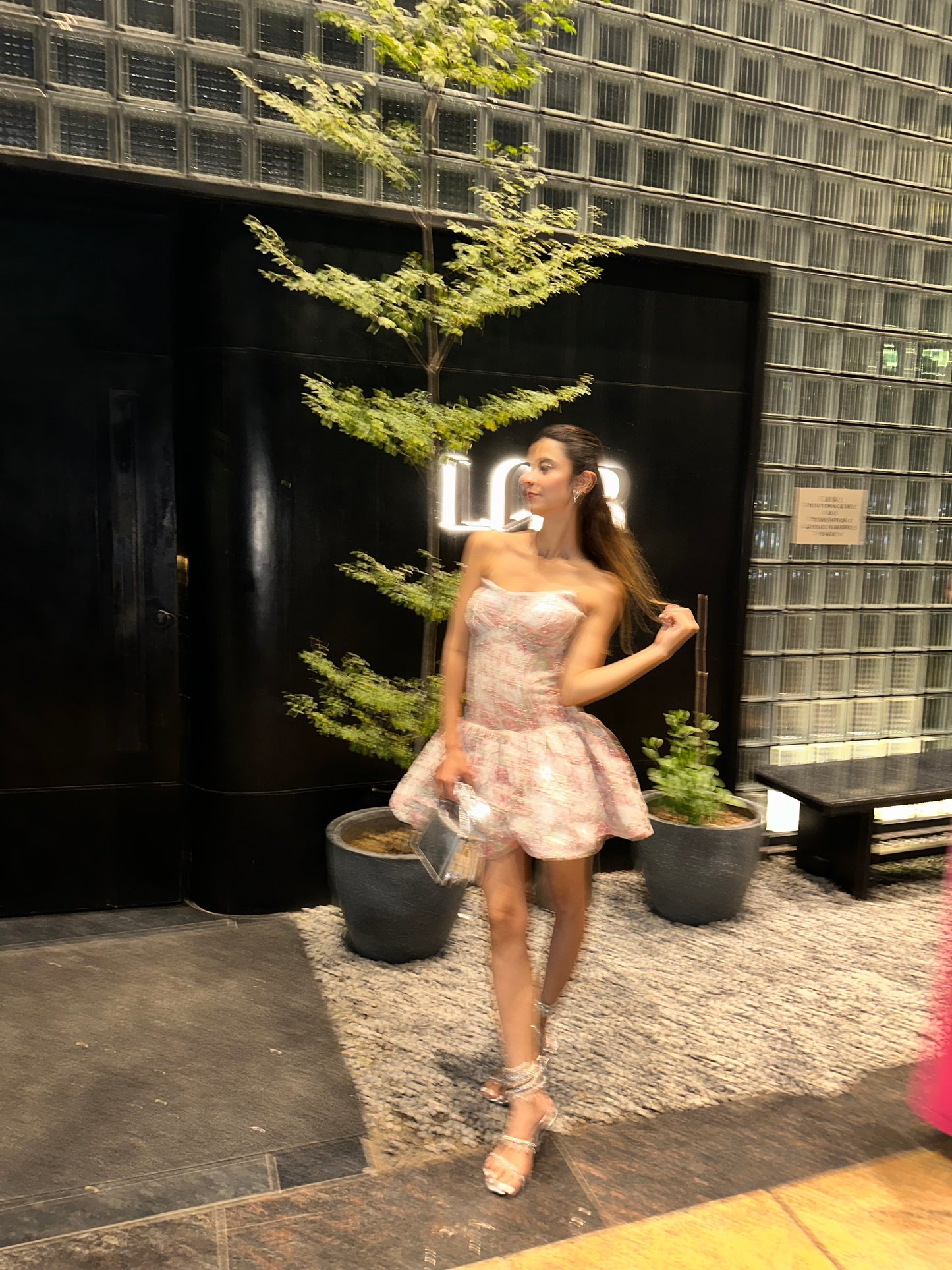 Ethereal Bloom Jacquard Mini Dress