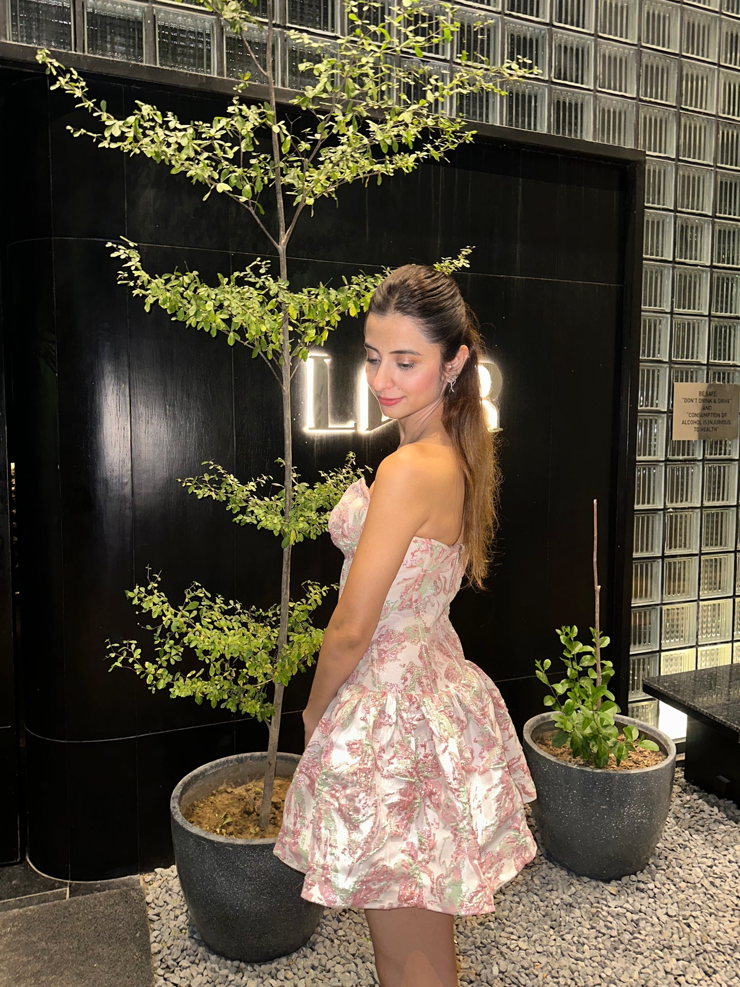 Ethereal Bloom Jacquard Mini Dress