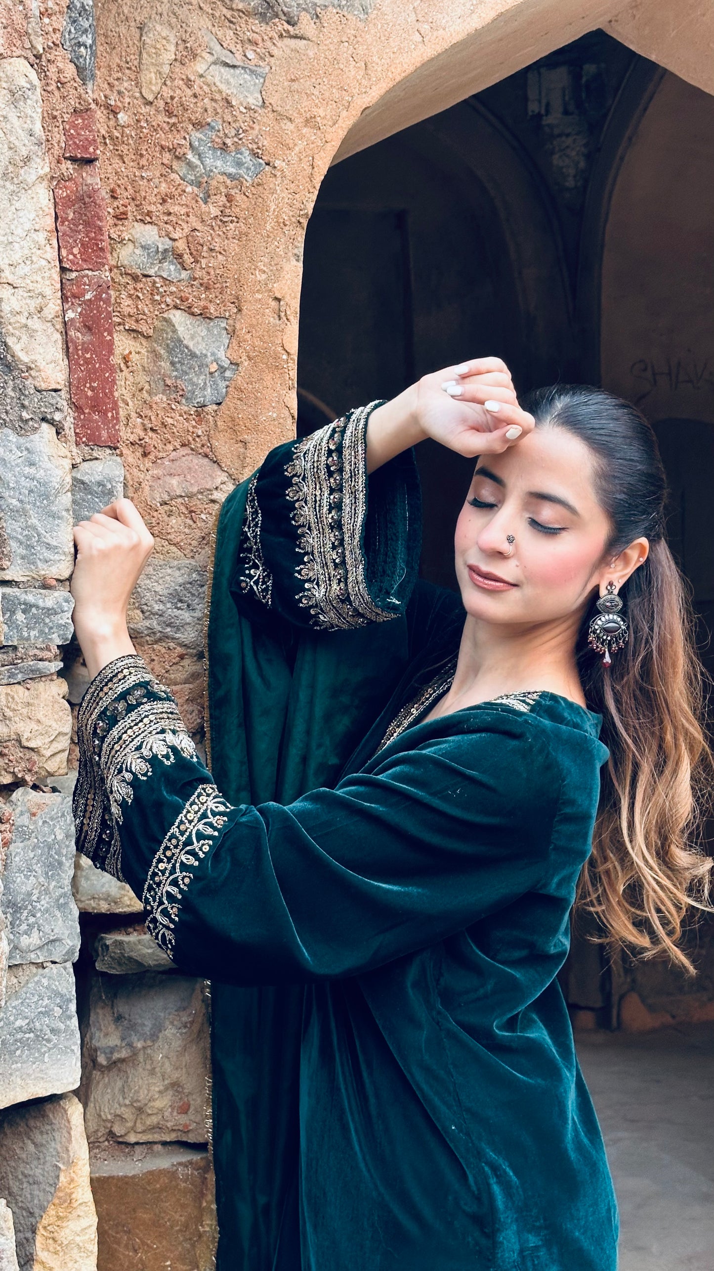 Saba Emerald Velvet suit set