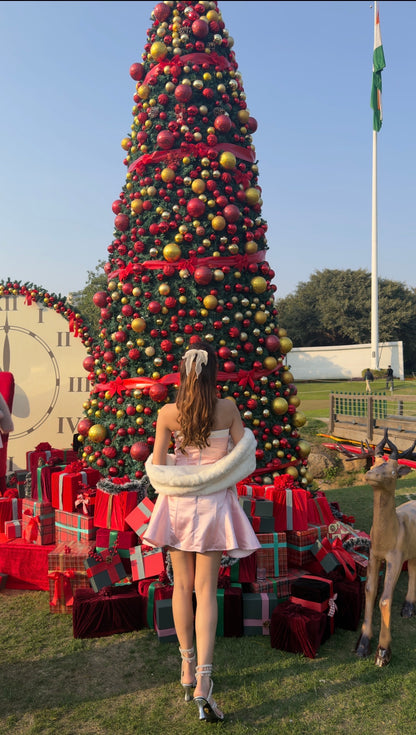 Blush Belle Satin Bow Mini Dress