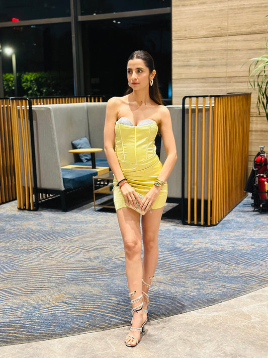 Limoncello Luxe Corset Mini Dress