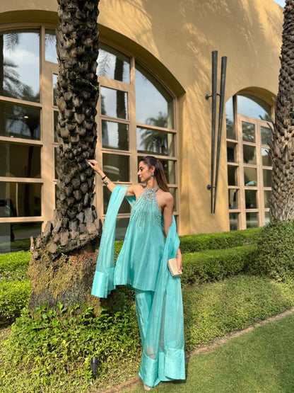 Neelam- Aqua Blue Suit set