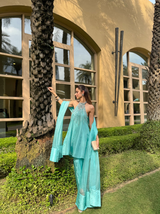 Neelam- Aqua Blue Suit set