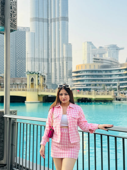 Blush Riviera Gingham Co-Ord Set