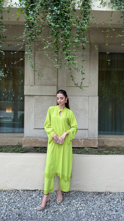 Saba- Lime Green Kurta Set