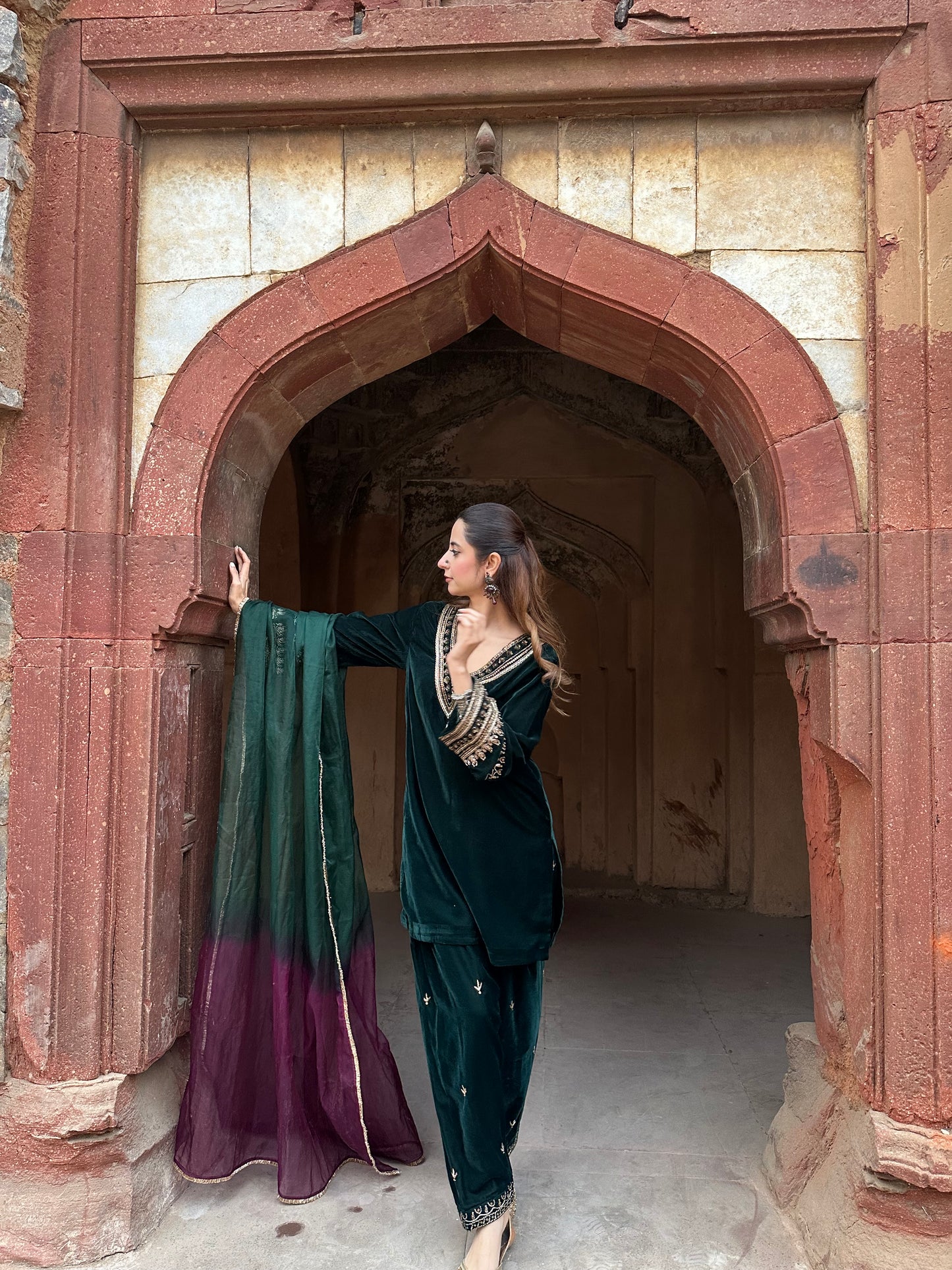 Saba Emerald Velvet suit set