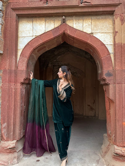 Saba Emerald Velvet suit set