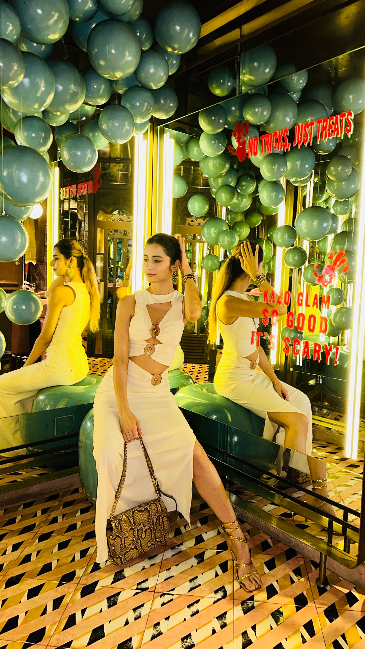 Ivory Eclipse Cutout Midi Dress