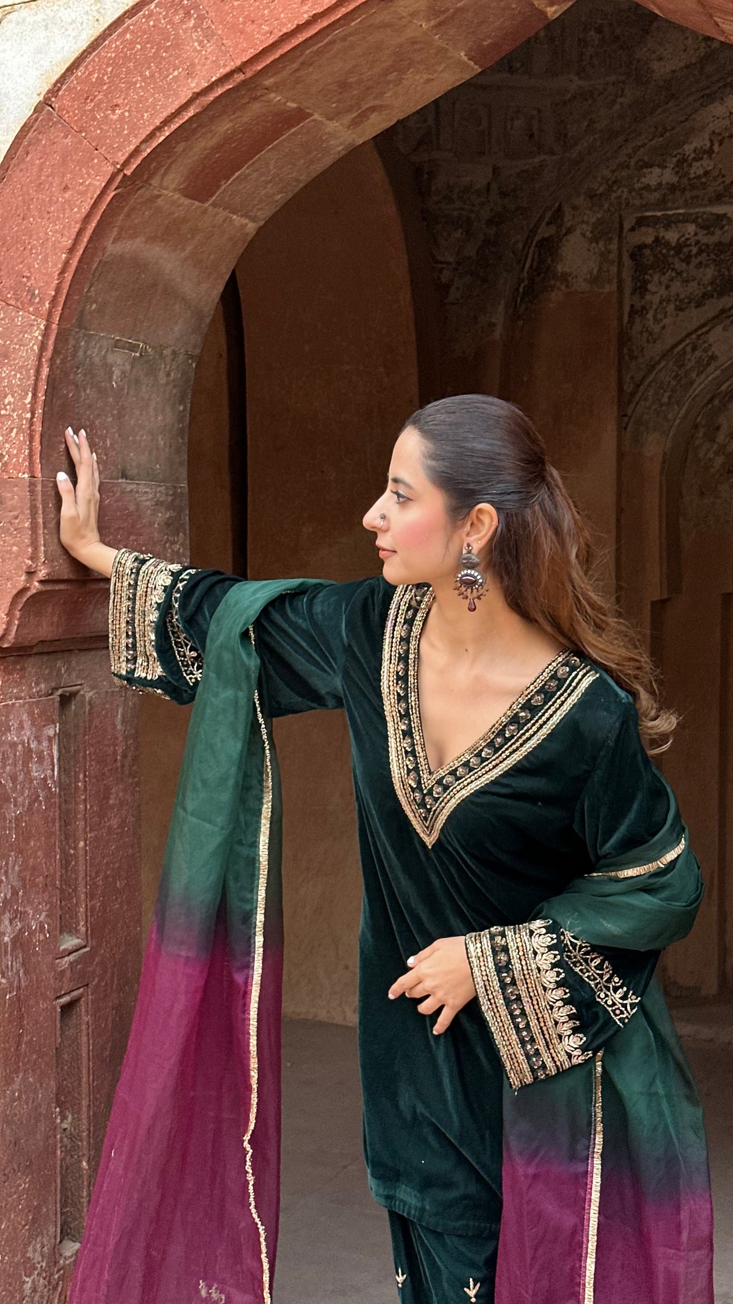 Saba Emerald Velvet suit set