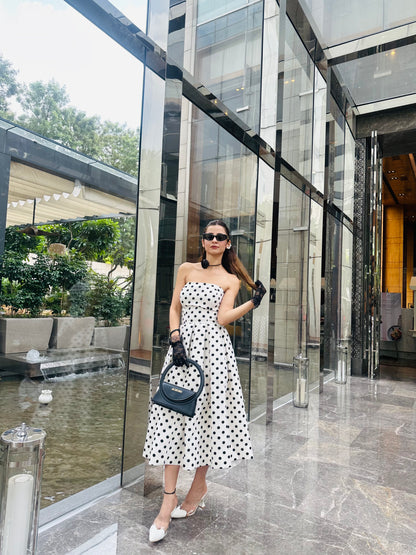 Monroe Polka Dot Midi Dress