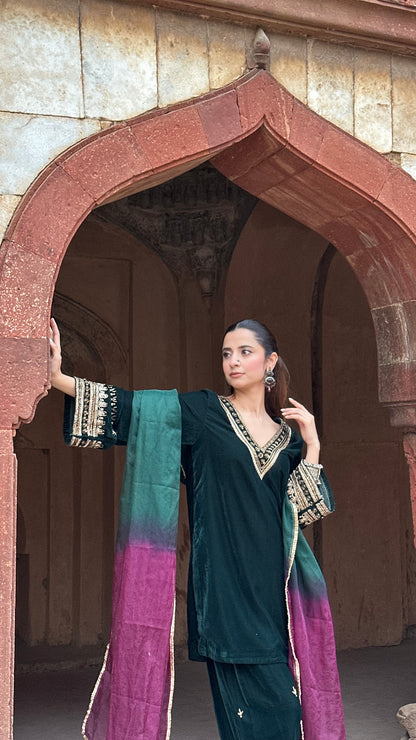 Saba Emerald Velvet suit set