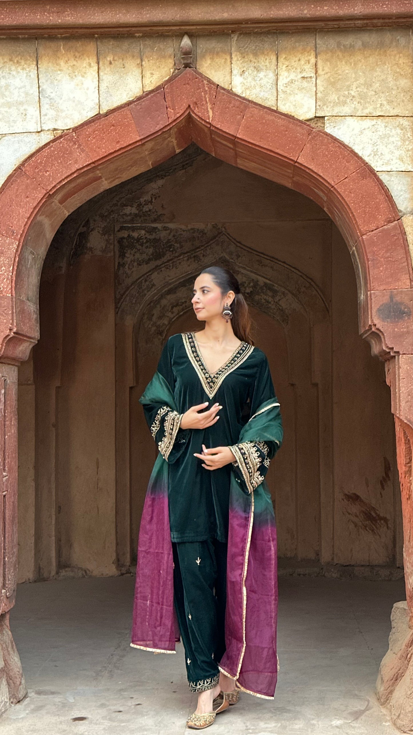 Saba Emerald Velvet suit set