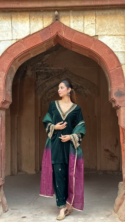 Saba Emerald Velvet suit set