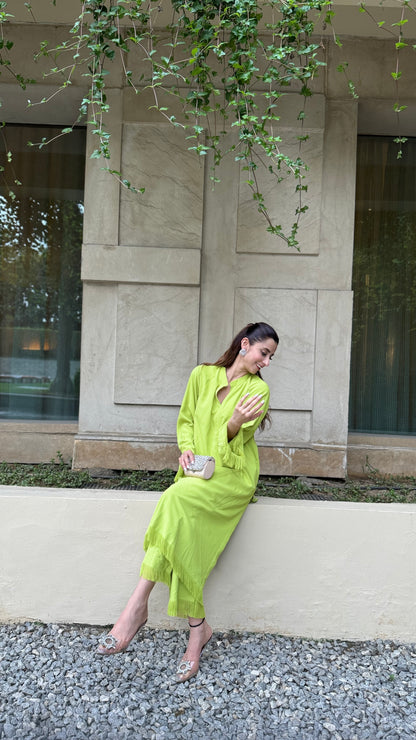 Saba- Lime Green Kurta Set