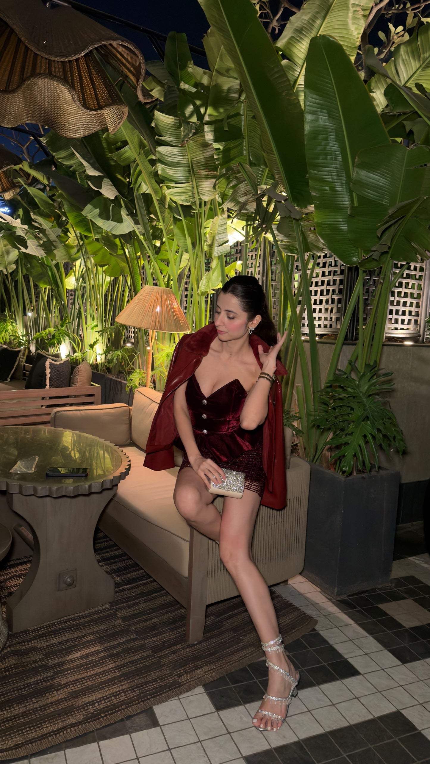 Ruby Royale Velvet Peplum Mini Dress